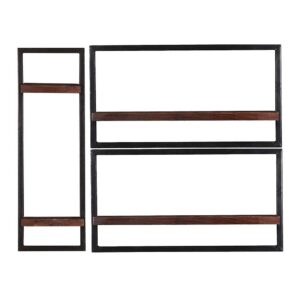 Möbel Exclusive Wand Regale mit Antik Finish Kolonialstil (dreiteilig)