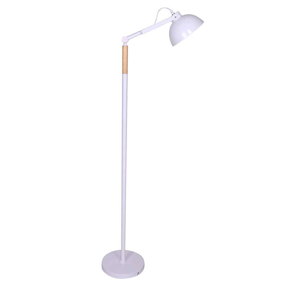 Rodario Stehlampe Weiß im Skandi Design Schirm verstellbar