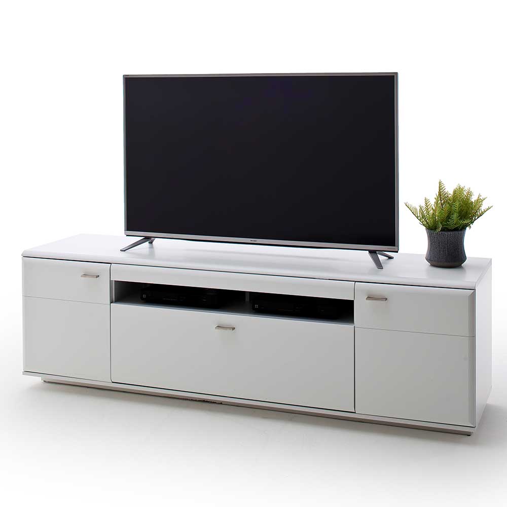 TopDesign TV Unterschrank in Weiß 195 cm breit