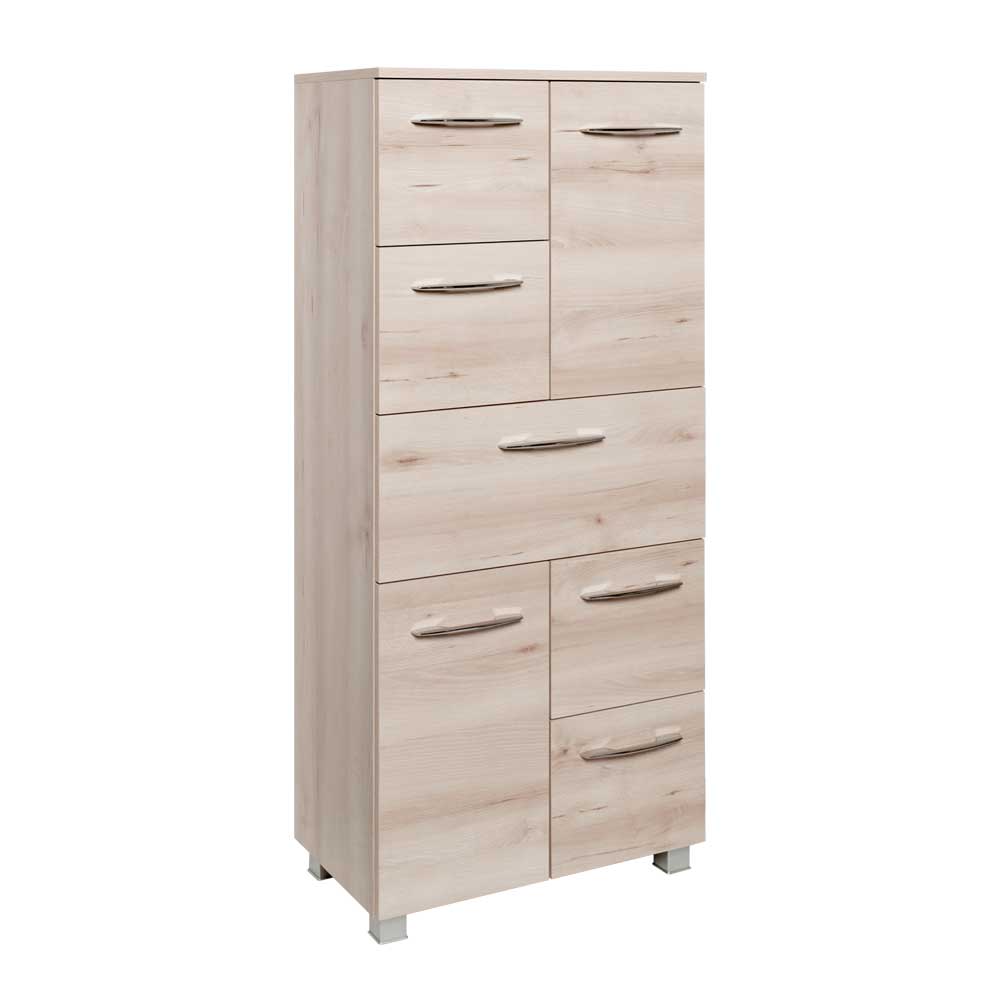 Star Möbel Badezimmer Hochschrank in Buche 60 cm