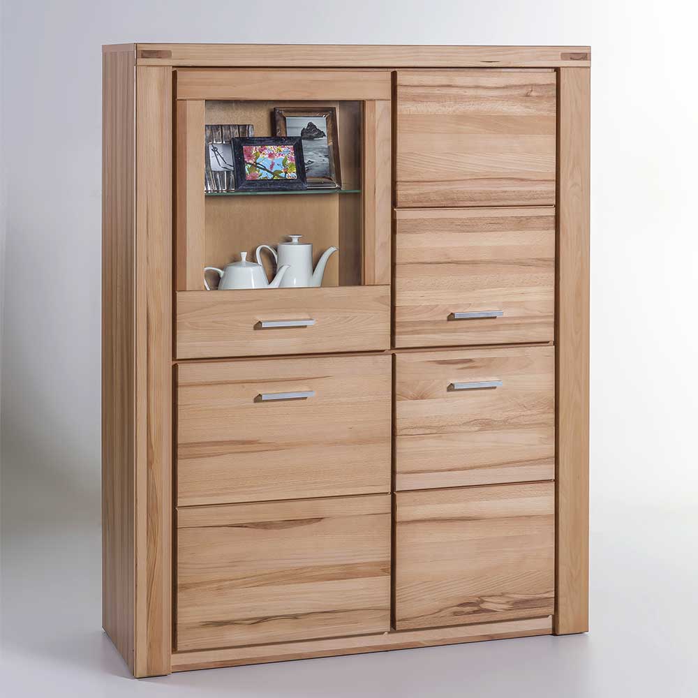 Homedreams Esszimmer Highboard aus Kernbuche teilmassiv 140 cm hoch