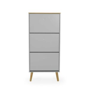 Doncosmo Schuh Klappenschrank in Grau Skandi Design