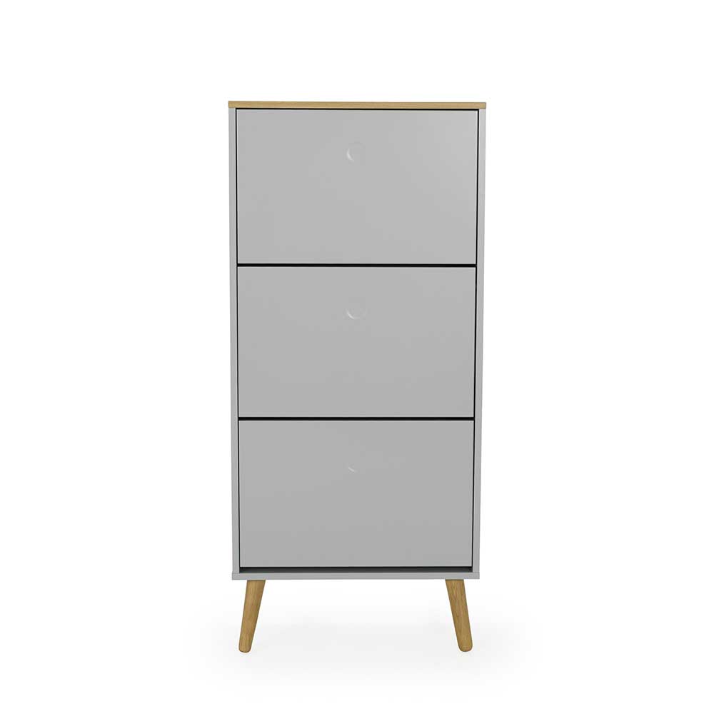 Doncosmo Schuh Klappenschrank in Grau Skandi Design