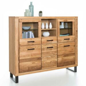 Homedreams Esszimmerschrank aus Wildeiche teilmassiv 140 cm hoch