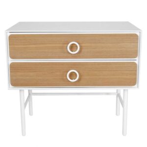 Violata Furniture Kommode Weiß und mit Eiche furniert 80 cm breit