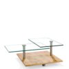 4Home Rollen Couchtisch mit zwei Glasplatten modern