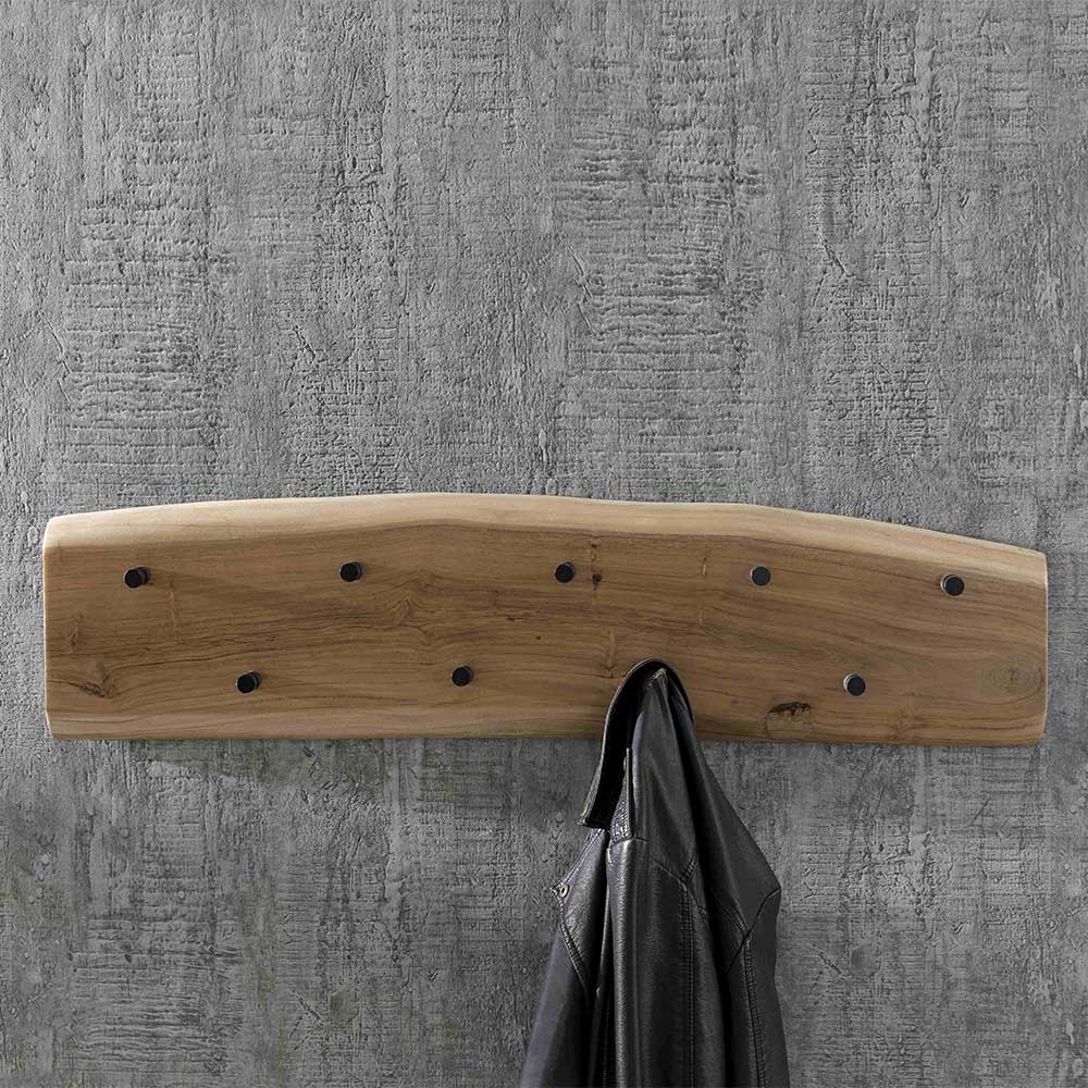 Möbel Exclusive Garderobenhakenleiste aus Akazie Massivholz Loft Design