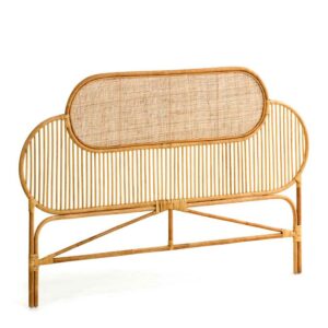 4Home Bett Kopfteil aus Rattan Geflecht 170 cm breit 120 cm hoch