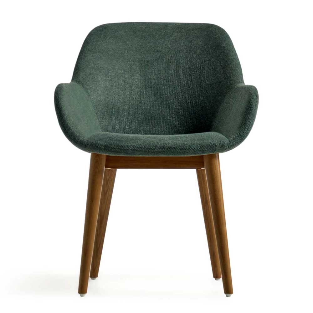 4Home Esstisch Stühle in Dunkelgrün Gestell aus Massivholz (4er Set)
