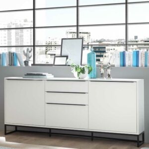 TopDesign Wohnzimmer Sideboard in Weiß und Schwarz 85 cm hoch