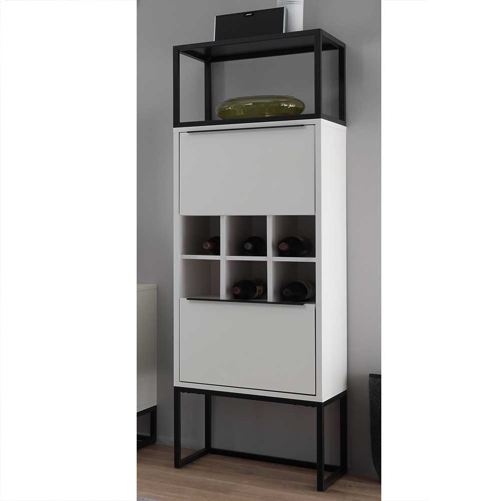 TopDesign Weinschrank in Schwarz und Weiß 50 cm breit