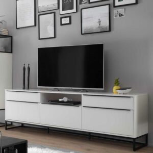 TopDesign TV Schrank in Weiß und Schwarz 215 cm breit