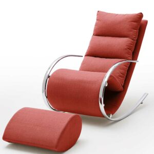 TopDesign Entspannungssessel in Rot Webstoff Schaukelfunktion (zweiteilig)