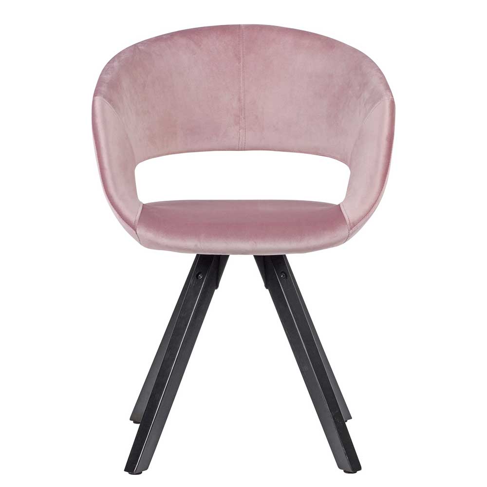 Möbel4Life Armlehnstuhl in Rosa Samt 45 cm Sitzhöhe
