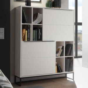 TopDesign Wohnzimmer Highboard in Weiß und Schwarz 100 cm breit