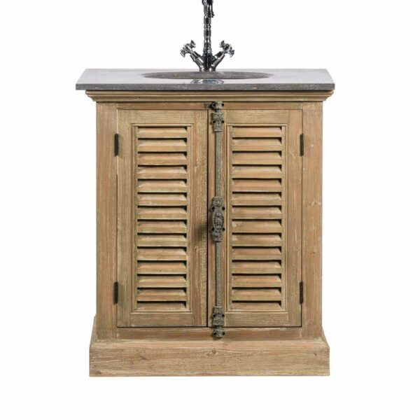 Stilando Waschbeckenschrank aus Kiefer antik Lamellen Optik