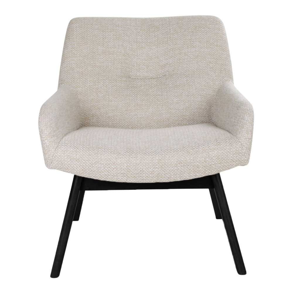 4Home Sessel im Retro Design Creme Weiß Webstoff