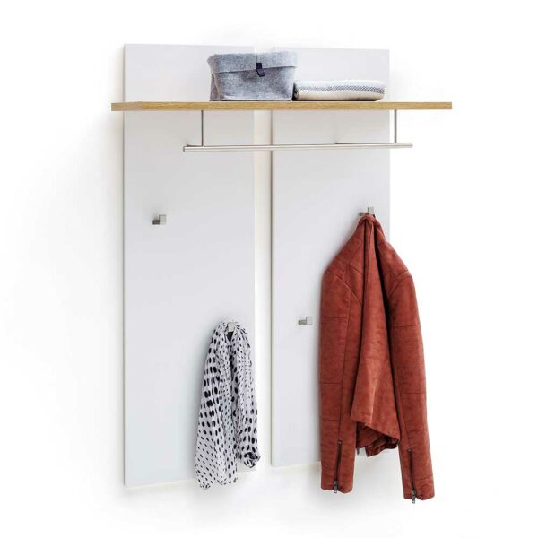 TopDesign Hängegarderobe in Weiß und Wildeiche Optik modern