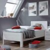 Franco Möbel Einzelbett in Weiß Überlänge