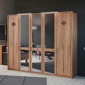 Franco Möbel Schlafzimmer Kleiderschrank aus Erle Spiegeltüren
