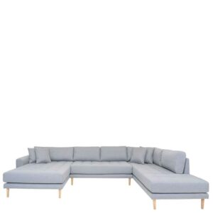 4Home XL Couch in Hellgrau Eichefarben