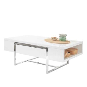 Möbel4Life Hochglanz Wohnzimmertisch in modernem Design zwei Schubladen