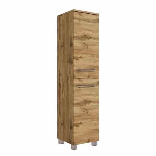 Star Möbel Badezimmer Hochschrank in Wildeiche Optik 130 cm hoch