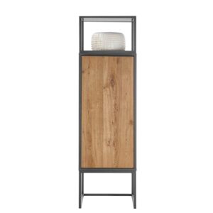 TopDesign Wohnzimmervitrine in Anthrazit und Wildeiche furniert 50 cm breit