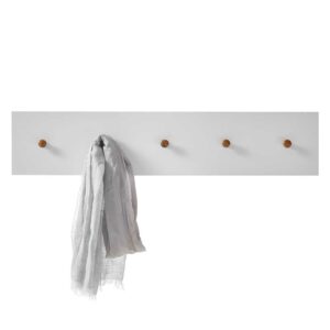 TopDesign Wandgarderobenleiste in Weiß und Asteiche Skandi Design