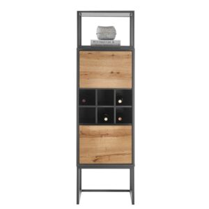 TopDesign Barschränkchen in Anthrazit und Wildeiche furniert 50 cm breit