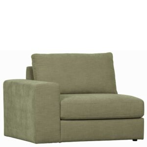 Basilicana Einsitzer Sofa Element in Graugrün Stoff Armlehne links