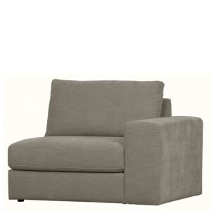 Basilicana Einsitzer Couch Armlehne rechts in Grau Rücken echt bezogen