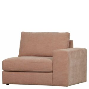 Basilicana Einsitzer modular Couch in Rosa Webstoff modernes Design
