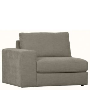 Basilicana Einsitzer Couch Armlehne links in Grau Rücken echt bezogen