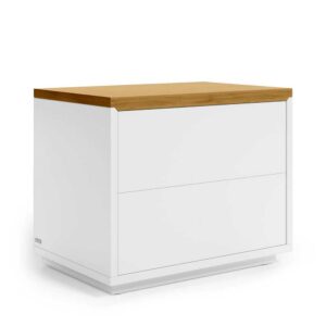 4Home Nachttisch Schrank im Skandi Design zwei Schubladen