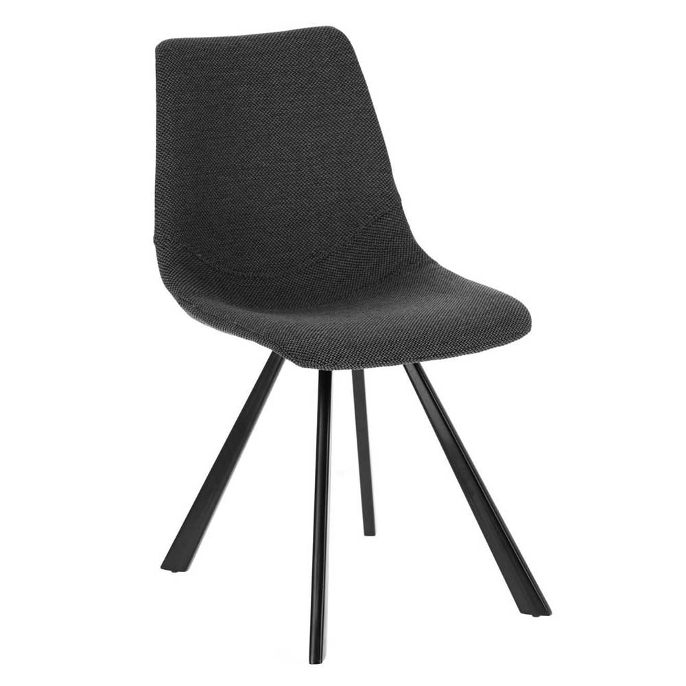 4Home Dunkelgraue Stühle mit Metallgestell 46 cm breit (2er Set)