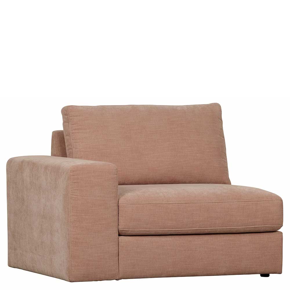 Basilicana Sofa Element Rosa mit Armlehne links Rücken echt bezogen