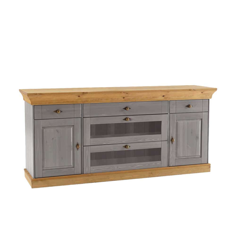 Life Meubles Esszimmer Sideboard in Grau Holz Kiefer teilmassiv