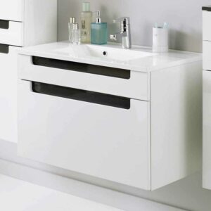 Star Möbel Waschtischunterschrank inklusive Waschbecken Weiß-Anthrazit