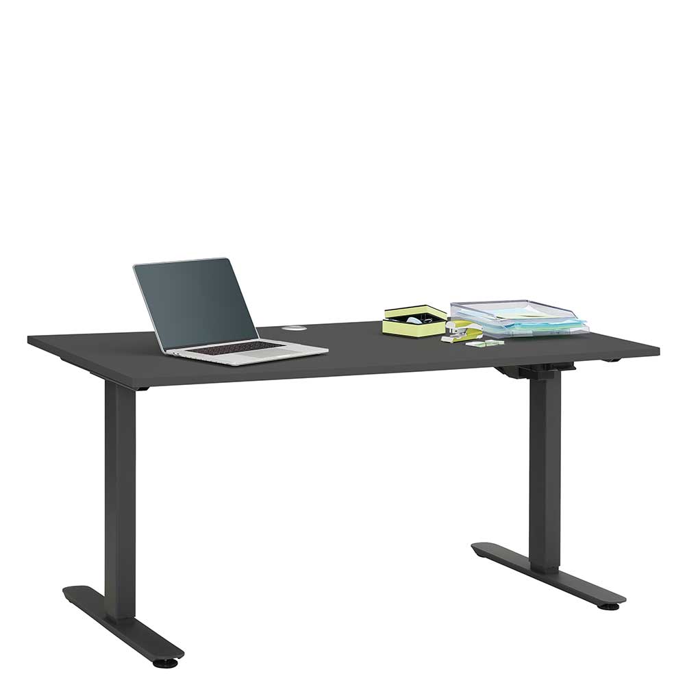 Müllermöbel Höhenverstellbarer Schreibtisch in Anthrazit 150 cm breit