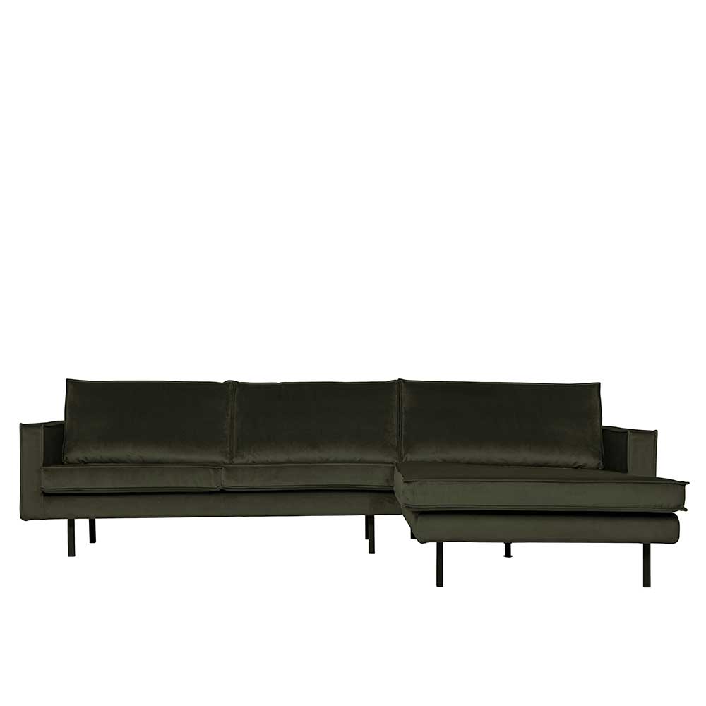 Basilicana L Sofa in Dunkelgrün Samt 300 cm breit