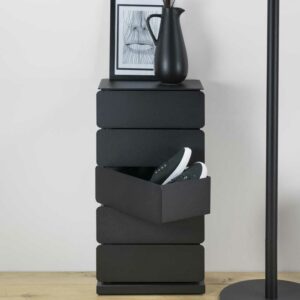 Homedreams Design Schuhkommode in Schwarz schwenkbaren Schubladen