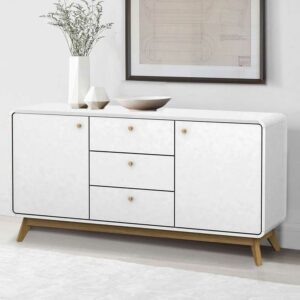 Möbel4Life Weißes Sideboard im Skandi Design 140 cm breit