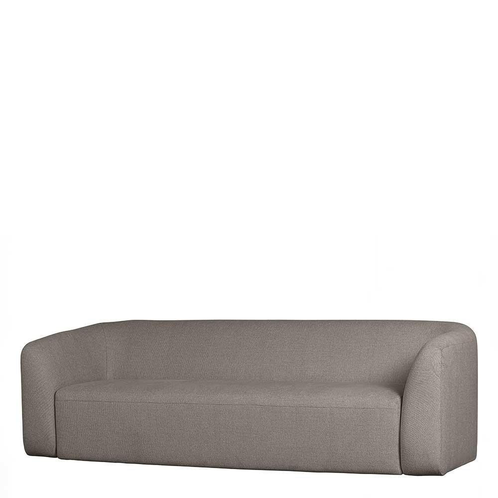 Basilicana Sofa Dreisitzer Grau aus Chenillegewebe Armlehnen