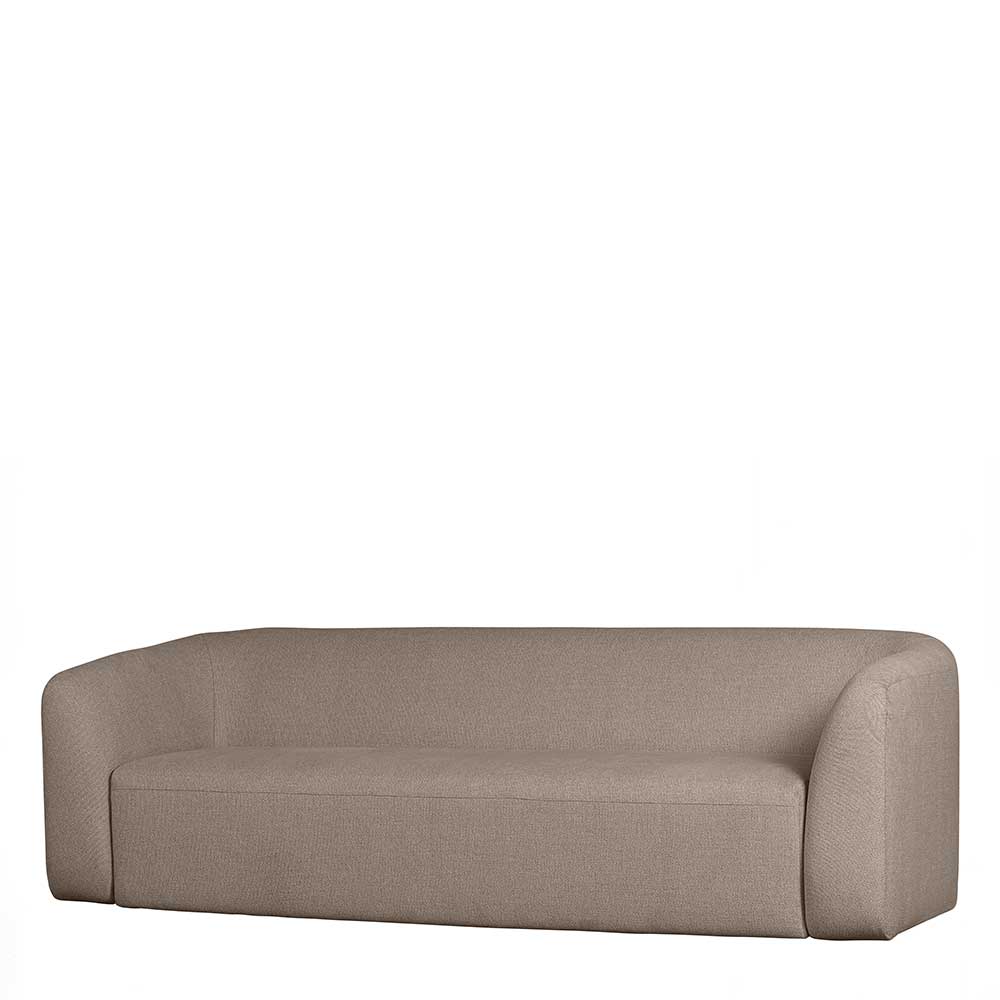 Basilicana Sofa Dreisitzer Hellbraun Chenille im Skandi Design 240 cm breit