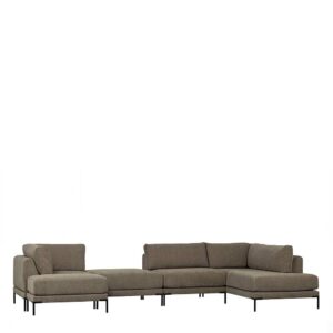 Basilicana 5 Personen Modul Couch in Taupe und Schwarz Fußgestell aus Metall