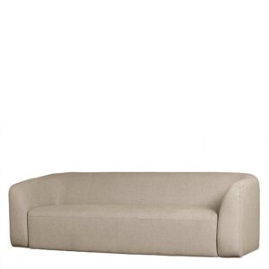 Basilicana Sofa Dreisitzer Beige aus Chenillegewebe Skandi Design