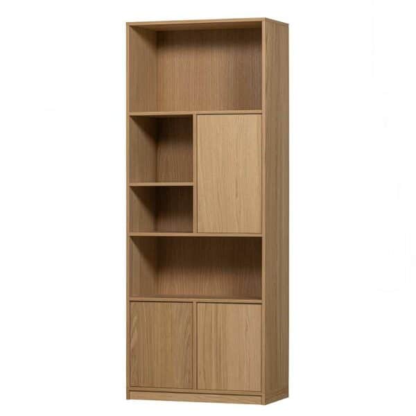 Basilicana Standregal Modul mit Eiche Furnier lackiert 77x199x40 cm