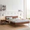 TopDesign Doppelbett 160x200 und 180x200 aus Nussbaum Massivholz Stahl