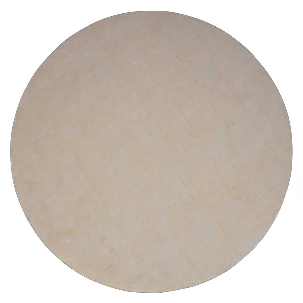 Basilicana Teppich Beige rund im Skandi Design 200 cm Durchmesser